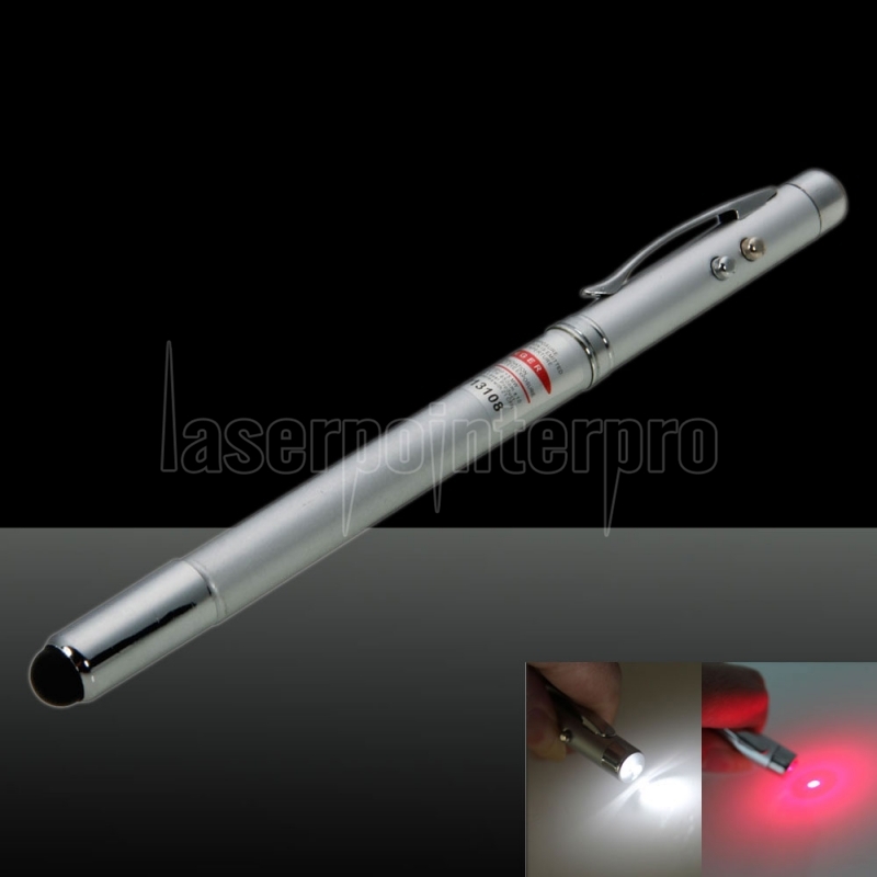 Case HGU 4 in 1 Red Pointer LED Flashlight Ballpoint Pen Light Torch Beam Lamp 