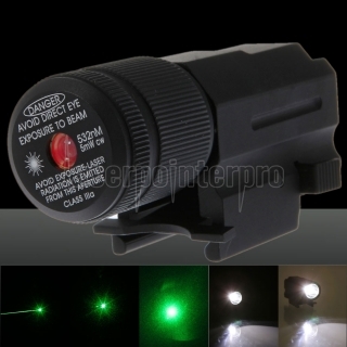 5MW 532nm vert Laser Sight et lampe de poche Combo c120-0002r Noir