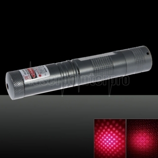 5mW Starry Pattern Red Light Laser Pointer Pen with 16340 Battery Silver Grey
