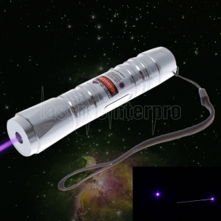 500mW Dot Pattern ACC Circuit Purple Light Laser Pointer Pen Silver