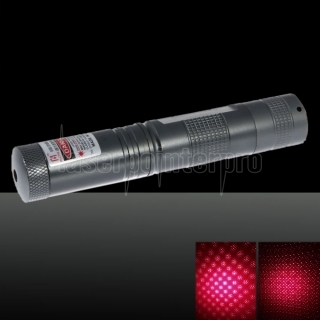 Patrón 80mW estrellada de la luz roja pluma del laser con la batería 16340 Gris plata