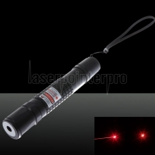 200mW Erweiterungsfokus Roter Punkt-Laserpointer mit 18650 Akku Silber