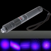 2000mW Focus Starry Pattern Pure Blue Light Laser Pointer Pen with 18650 Rechargeable Battery Silver