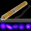 2000mW Focus Starry Pattern Pure Blue Light Laser Pointer Pen with 18650 Rechargeable Battery Yellow