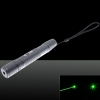 100mW Extension-Type Focus verde Dot Pattern Facula Laser Pointer Pen com 18.650 Prata Bateria Recarregável