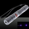 100mW Extension-Type Focus Purple Dot Pattern Facula Laser Pointer Pen with 18650 Rechargeable Battery Silver