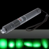 100mW Focus Starry Pattern Green Light Laser Pointer Pen with 18650 Rechargeable Battery Silver