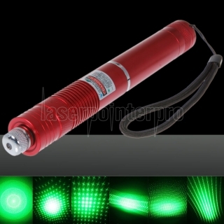 100mW Focus Starry Pattern Green Light Laser Pointer Pen with 18650 Rechargeable Battery Red