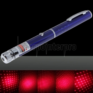 100mW Milieu Ouvert Motif étoilé Rouge Lumière Nu Stylo Laser Pen Bleu