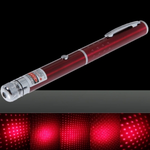 300mW Milieu Ouvert Motif Étoilé Rouge Lumière Nu Stylo Pointeur Laser Rouge