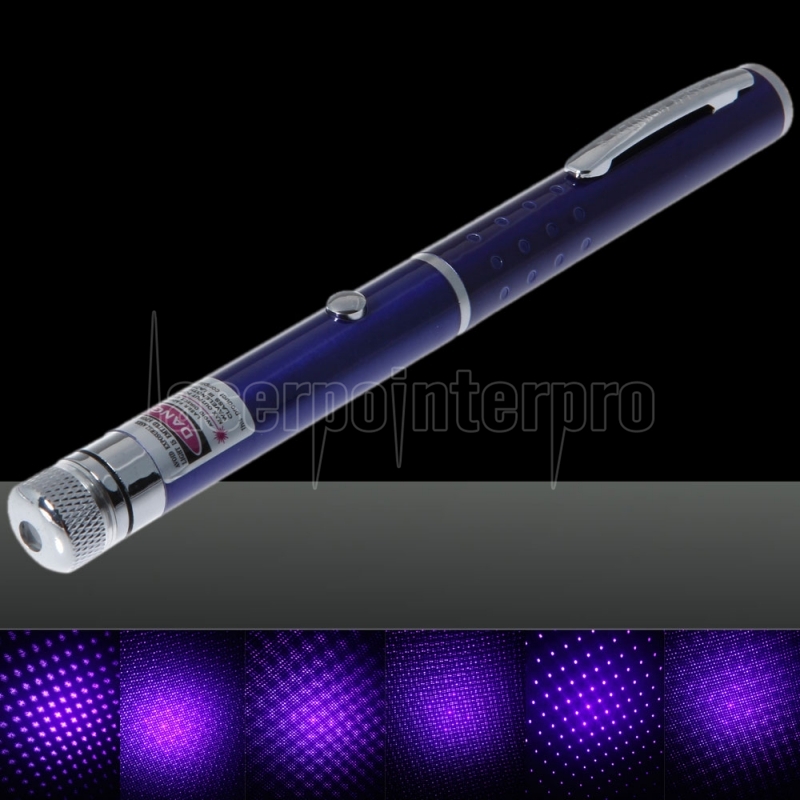 30mW Middle Open Starry Pattern Purple Light Naked Laser Puntero Pen Blue -  ES - Laserpointerpro