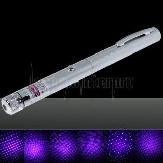 Argent 30mW Moyen Ouvrir Motif étoilé Light Purple Nu stylo pointeur laser