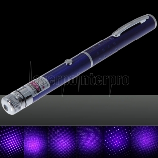 50mW meio aberto padrão estrelado roxo luz nu ponteiro laser caneta azul