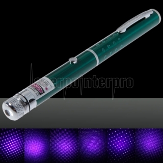 50mW meio aberto padrão estrelado roxo luz nu ponteiro laser caneta verde