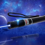 2000mW 405nm Foco Pure Blue Beam Light Caneta Laser Pointer com 16340 Bateria Recarregável Preto