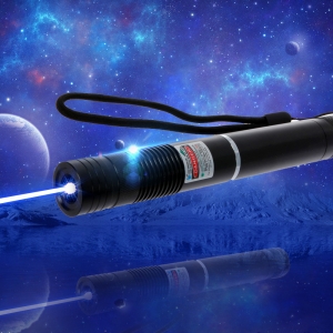 2000mW 405nm fokussieren reinen blauen Lichtstrahl-Licht-Laser-Zeiger-Stift mit 16340 Akku-Schwarzem