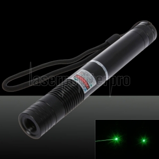 200mW 532nm fuoco verde del laser di fascio di luce Pointer Pen con 18.650 batteria ricaricabile Nero