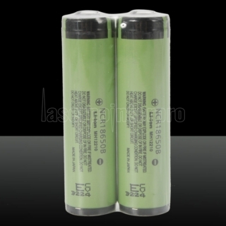 2pcs Panasonic 18650 3.7V 3400mAh wiederaufladbare Lithium-Batterien mit Schutzplatte Grün