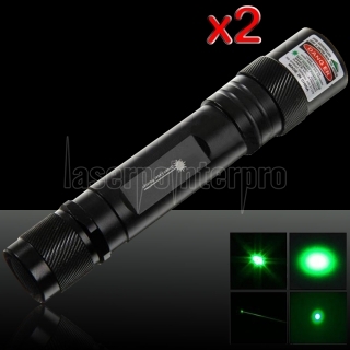 2Pcs 50mW 532nm di alto potere della torcia elettrica Style puntatore laser verde