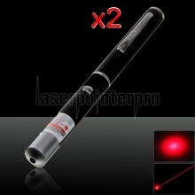 2pcs 10mW 650nm ultra-poderoso mid-open feixe de luz ponteiro laser vermelho