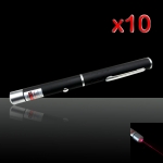 10pcs 20mW 650nm mid-open vermelho caneta laser pointer com 2 pilhas AAA
