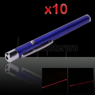 10Pcs 650nm 5mW Aperto-back Ultra rosso Laser Pointer Pen Blu