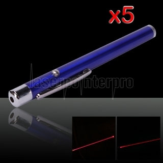 5 PIÈCES 650nm 5mW à dos ouvert Ultra Puissant pointeur laser rouge Pen Bleu