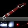 3 in 1 5mW 650nm Red Laser Pointer Pen with Red Surface (Red Lasers + LED Flashlight + Writing)