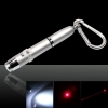 3 in 1 5mW 650nm Red Laser Pointer Pen with Silver Surface (Red Lasers + LED Flashlight + Writing)