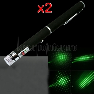 2Pcs 5 in 1 50mW 532nm Mid-open Kaleidoscopic Green Laser Pointer Pen