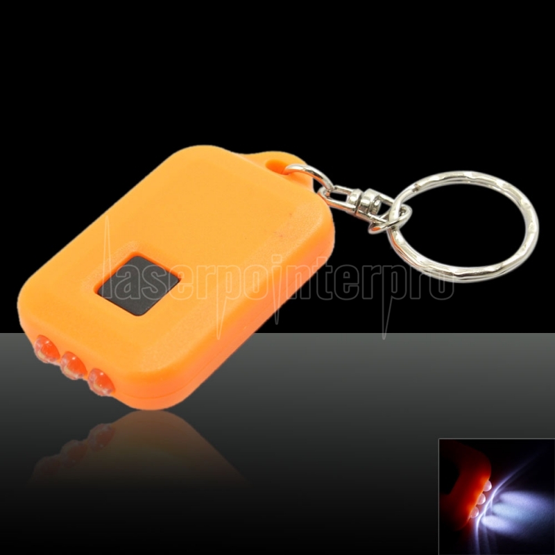 ❤Solar Energy 3 Light LED Electric Torch Key Chain Accessory Orange
