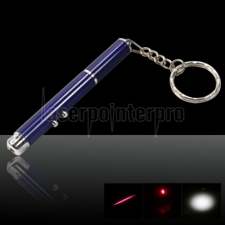 3 en 1 5mW 650nm láser rojo puntero Pen con superficie azul (Red Lasers + linterna LED + escritura)