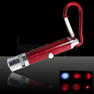 5 in 1 5mW 650nm rot Laserpointer mit Red Oberfläche (Fünf ändern Entwurf Laser + LED-Taschenlampe)