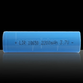 3.7V 2200mAh rechargeable 18650 tête plate Li-ion Batterie Bleu