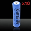 10pcs UltraFire 18650 3.7V 2400mAh Baterias Azul