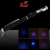 5pcs 2 em 1 5mw 405nm luz de meio aberto e caleidoscópica azul-violeta ponteiro laser
