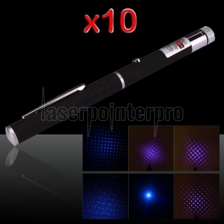 10pcs 2 in 1 5mw 405nm Mid-aperto Light & Caleidoscopico blu-violetto Laser Pointer