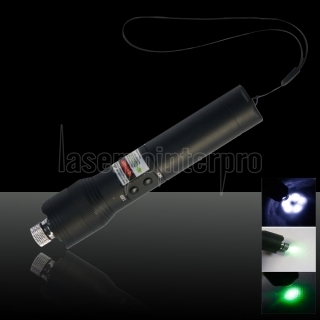 3 em 1 200mW 532nm Flashligth Estilo Green Laser Pointer e LED Torch