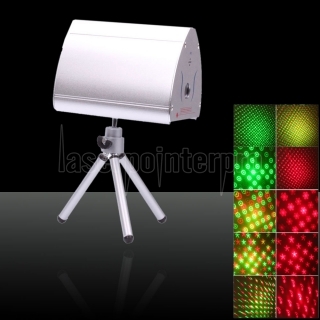 Mini Green Red & Green Disc Laser Stage Lighting Silver XF03V 