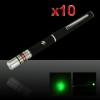10Pcs 30mW 532nm Open-back Kaleidoscopic Green Laser Pointer Pen with 2AAA Battery