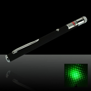 Caneta verde ponteiro laser Kaleidoscopic Open-back 150mW 532nm com bateria 2AAA