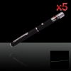 5pcs 50mW 532nm Mid-aberto caneta ponteiro laser verde com 2AAA bateria