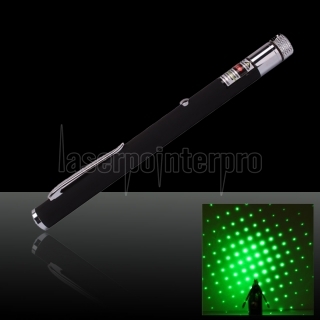 2 em 1 30mW 532nm Open-volta Kaleidoscopic Green Laser Pointer Pen com 2AAA bateria