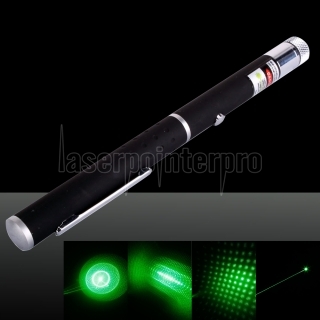 5 in 1 100mW 532nm grünen Laserpointer schwarz (enthalten zwei LR03 AAA 1,5 V Batterien)