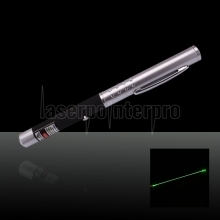 Penna puntatore laser verde mezzo acciaio 50mW 532nm con batteria 2AAA