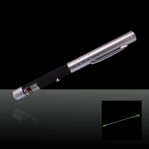 50mW 532nm Half-steel Green Laser Pointer Pen with 2AAA Battery