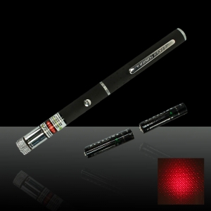 Nouveau stylo rouge rouge kaléidoscopique de pointeur de laser de 10mW 650nm avec la batterie 2AAA
