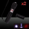 2Pcs 3 en 1 50mW 650nm pointeur laser rouge Pen avec 3AAA Batterie (faisceau Light + kaléidoscopique + LED Flashlight)