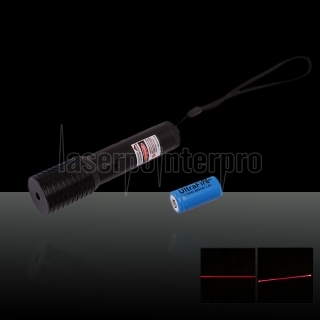1010 Tipo di 50mW 650nm stile della torcia elettrica Laser Pointer Pen Nero (incluso una batteria 16340 880mAh 3.6V)