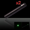 2pcs 30mW 532nm linterna estilo ajustar foco verde lápiz puntero láser con batería 18650